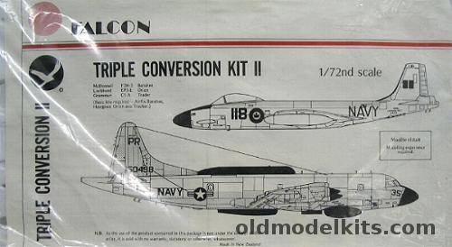 Falcon 1/72 Triple Conversion Kit EP-3E Orion - C1-A Trader and F2H-3 (F2H3) Banshee Conversions plastic model kit